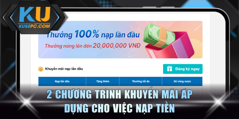 Nạp Tiền KU88 Nhanh Qua 4 Cách - Giao Dịch Dễ Dàng 3 2 chương trình khuyến mãi áp dụng cho việc nạp tiền